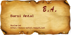 Barsi Antal névjegykártya